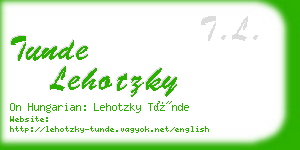 tunde lehotzky business card